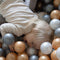 Sunny Boaz Ballenbak inclusief 160 ballen Velvet Grijs – Wit/Grijs/Goud Ø7cm ballen – Ballenbad rond Ø90x30cm
