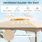 Coast Paviljoen Khaki – 3 x 3,6 m Tuinpaviljoen met Dubbel Dak, Gaaswanden en Zandzakken – 365 x 300