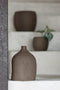 J-Line vaas Enya Fles - keramiek - bruin - small - 20 cm hoog
