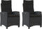 vidaXL - Tuinstoelen - 2 - st - verstelbaar - met - kussens - poly - rattan - zwart