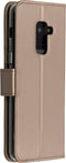 Accezz Hoesje Geschikt voor Samsung Galaxy A8 (2018) Hoesje Met Pasjeshouder - Accezz Wallet Softcase Bookcase - goud