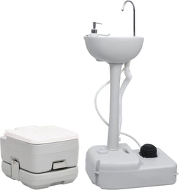 vidaXL - Campingtoilet - en - wasbak - draagbaar