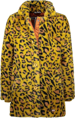 Moodstreet Meisjes Winterjas - Fake-Fur - Ribboorden - Goud (116)