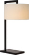 Atmooz - Tafellamp Meru - Slaapkamer / Woonkamer - Industrieel - Zwart en witte kap - Hoogte 64cm - Metaal