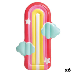 Opblaasbaar matras Intex Regenboog 183 x 132 cm Multicolour (6 Stuks)