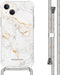 iMoshion Hoesje Geschikt voor iPhone 13 Hoesje Met Koord - iMoshion Design Hoesje met Koord - Wit / White Marble