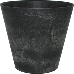 Ter Steege Plantenpot/bloempot - natuursteen look zwart - D22 x H20 cm