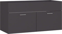 vidaXL - Wastafelkast - 90x38,5x46 - cm - bewerkt - hout - grijs