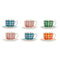 Set van 6 kopjes met schotel Home ESPRIT Blauw Groen Oranje Roze Porselein 240 ml