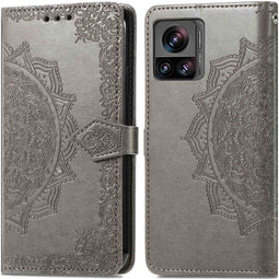 iMoshion Hoesje Geschikt voor Motorola Edge 30 Ultra Hoesje Met Pasjeshouder - iMoshion Mandala Bookcase - Grijs