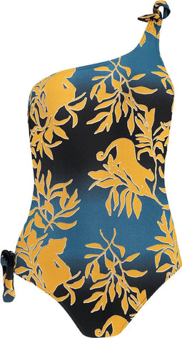 Barts Marilla One Shoulder One Piece - Afneembare strik - Gebloemd - Old blue