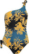 Barts Marilla One Shoulder One Piece - Afneembare strik - Gebloemd - Old blue