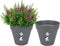Elho Loft Urban Rond 30 - Plantenpot Buiten met Waterreservoir - Ø 29 x H 30.5 cm - Antraciet (2 stuks)