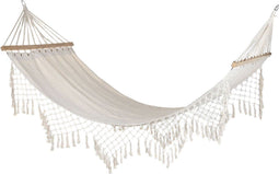 Hangmat DKD Home Decor Wit Ek Franjes (280 x 100 x 5 cm)