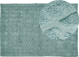 SIRNAK - Laagpolig vloerkleed - Groen - 140 x 200 cm - Katoen