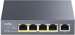 Cudy GS1005P - Unmanaged Switch - 5x 10/100/1000Base-TX - 4x PoE+ (802.3at) - 60W PoE-budget - 10Gbps bandbreedte