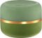 PTMD kaarsenhouder - Dorotah groen glazen windlicht rond met gouden rand M diameter 12 cm.