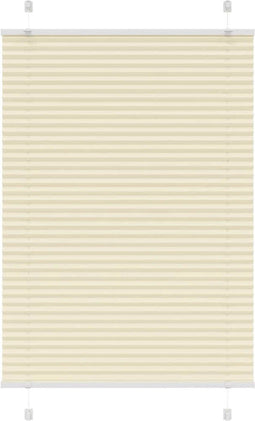 vidaXL - Plissé - rolgordijn - 90x100 - cm - stofbreedte - 89,4 - cm - polyester - crème