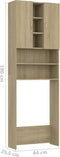 vidaXL - Wasmachinekast - 64x25,5x190 - cm - sonoma - eikenkleurig