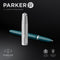 Parker 51-vulpen | Groenblauwe behuizing met chromen afwerking | Medium penpunt met zwart inktpatroon | Geschenkverpakking