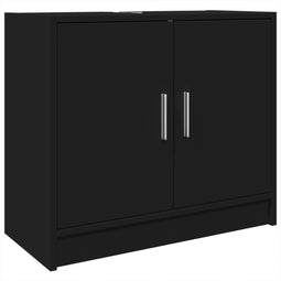 vidaXL - Wastafelkast - 63x29x55 - cm - bewerkt - hout - zwart