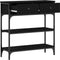vidaXL - Console - Tafel - Zwart - Eiken - 72,5x25x75 - cm - Engineered - Hout - & - Staal