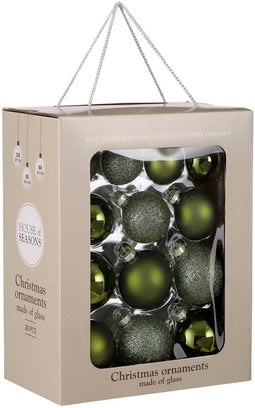 Mica Decorations Kerstballen Set - 26 Stuks - Ø7 cm - Glas - Donkergroen