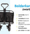 BRASQ Bolderkar - Opvouwbaar - 100 Liter - 80 KG Draagkracht - Draaibare wielen - Zwart
