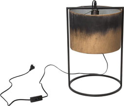 PTMD Flames Ronde Tafellamp - 31 x 31 x 50 cm - Velvet - Zwart