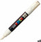 Uni POSCA paintmarker PC-1MC, 0,7 mm, ivoor 6 stuks