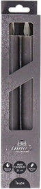 Anna's Collection LED dinerkaarsen - 23 cm - warm wit licht - grijs (2 stuks)