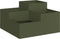 vidaXL - Tuinbak - 80x80x48 - cm - Olijfgroen - Staal