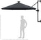 vidaXL - Wandparasol - met - LED's - 300 - cm - antracietkleurig