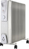 Iso Trade elektrische olieradiator kachel met thermostaat 3 standen 11 kamers 2500W tot 35m2 wit - Elektrische verwarmen - Bezuinigen