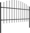 vidaXL - Tuinhek - met - speren - bovenkant - (1-1,25)x1,7 - m - staal - zwart