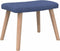 vidaXL Relaxstoel met voetenbank stof blauw