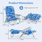 Coast Opvouwbare Strandstoel - 5-standen Rugleuning - Blauw