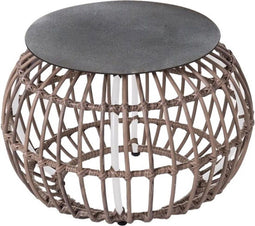 Bijzettafel Ariki 50 x 50 x 34 cm Synthetische rotan Staal Wit