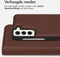 Accezz Samsung Galaxy S21 FE - 2 in 1 Wallet Bookcase - Echt Nappa leer - Bruin