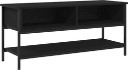 vidaXL - TV-kast - Zwart - Eiken - 100x35x45 - cm - Gemaakt - van - Hout - en - Staal