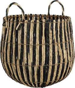 Mica Decorations Ronda - Opbergmand - H40 x Ø44 cm - Zwart/Beige