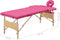 vidaXL - Massagetafel - inklapbaar - 2 - zones - hout - roze