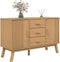 vidaXL - Dressoir - OLDEN - 114x43x73,5 - cm - massief - grenenhout - bruin