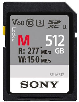 Sony SF-M Series - UHS-II SDXC Geheugenkaart 512GB - Lezen 277MB/s Schrijven 150MB/s
