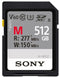 Sony SF-M Series - UHS-II SDXC Geheugenkaart 512GB - Lezen 277MB/s Schrijven 150MB/s