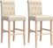 vidaXL - Barstoelen - 2 - st - massief - rubberhout - en - stof