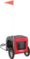 vidaXL - Hondenfietstrailer - oxford - stof - en - ijzer - rood - en - grijs
