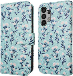 iMoshion Hoesje Geschikt voor Samsung Galaxy A32 (5G) Hoesje Met Pasjeshouder - iMoshion Design Bookcase smartphone - Blauw / Blue Flowers