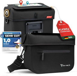 MIVELO KLICKfix - Stuurtas - 100% waterdicht - Verstelbaar telefoonvak - Zwart