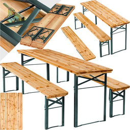 tectake® Sissi - Biertafelset - 8 personen - 3-delig - 170 cm lang